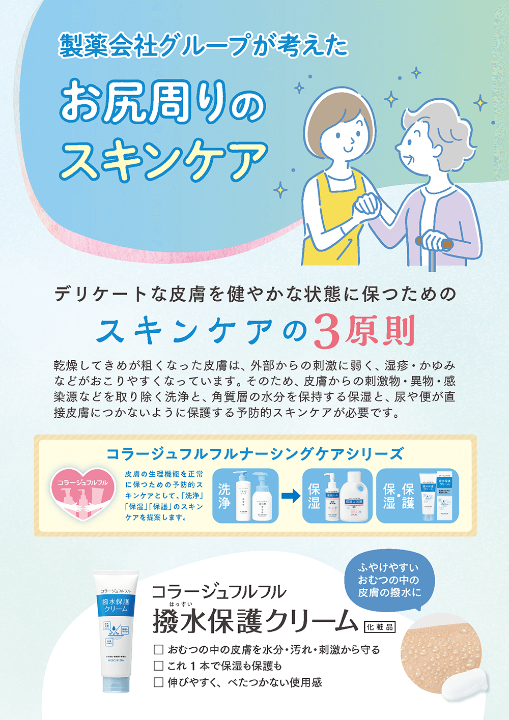 コラージュフルフル石鹸シリーズ・コラージュフルフル撥水保護クリーム　紹介チラシ