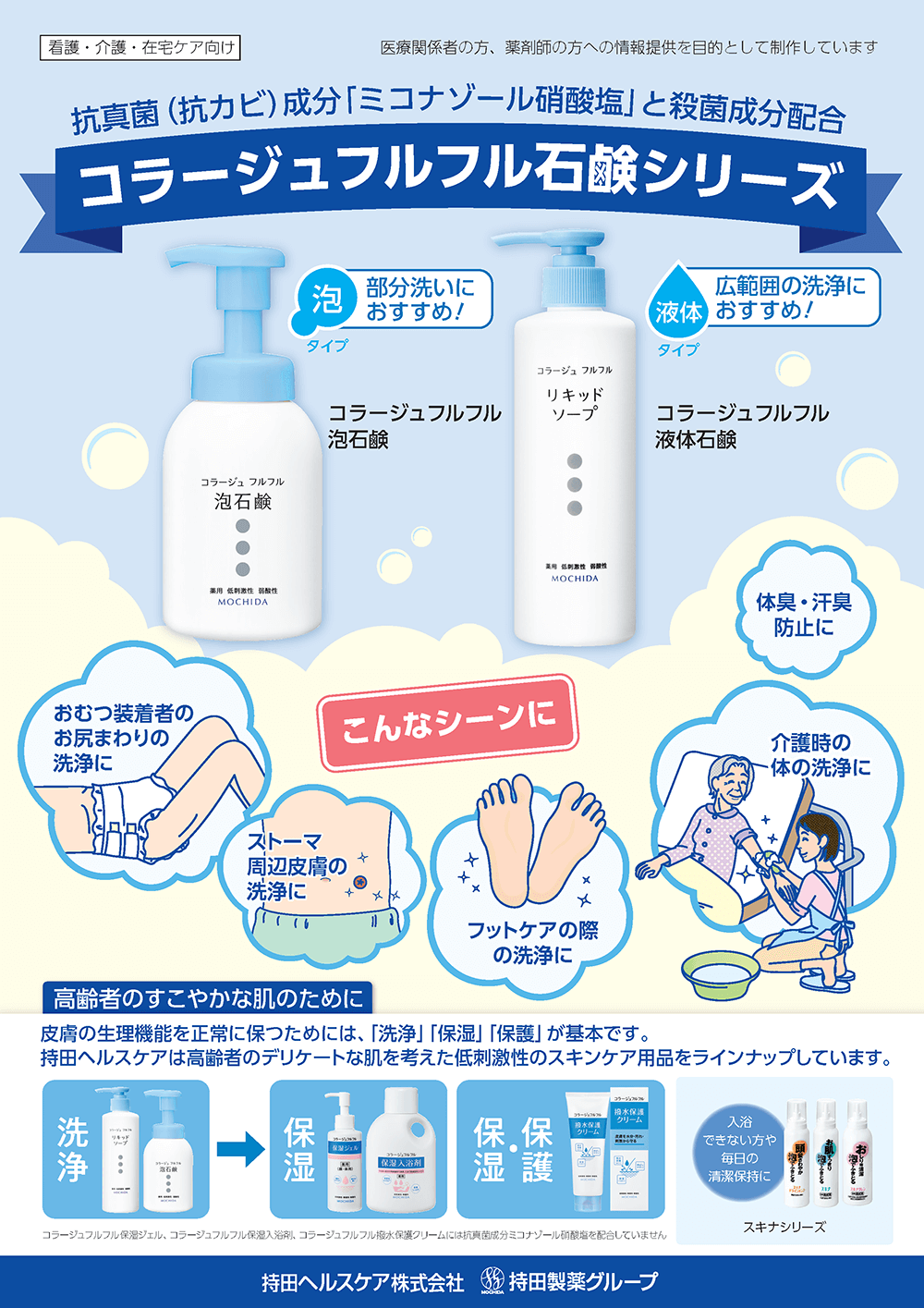 在宅介護のスキンケア向け商品　パンフレット